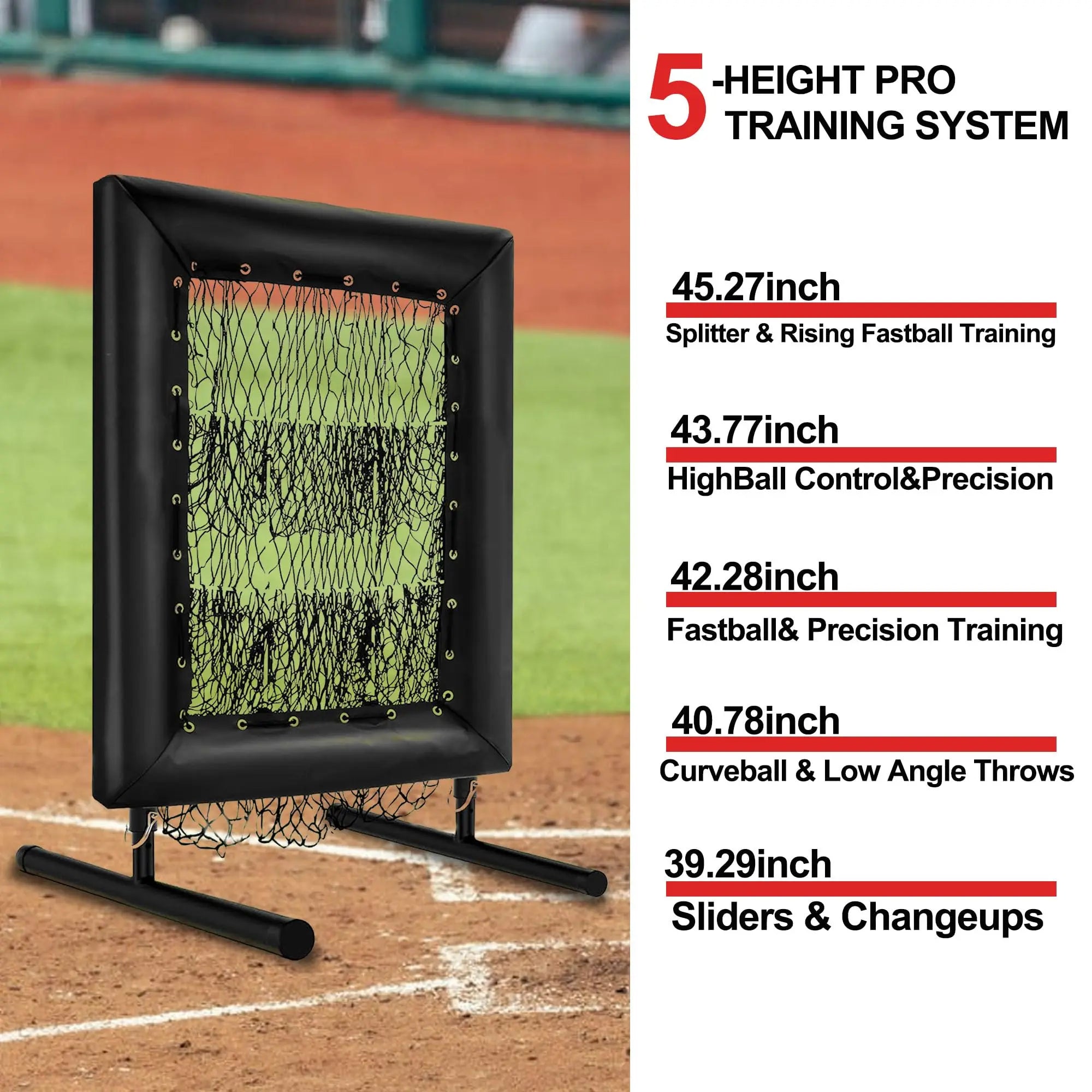 Adjustable Pitching Net,9 Holes Rebound Practice Net with Strike Zone