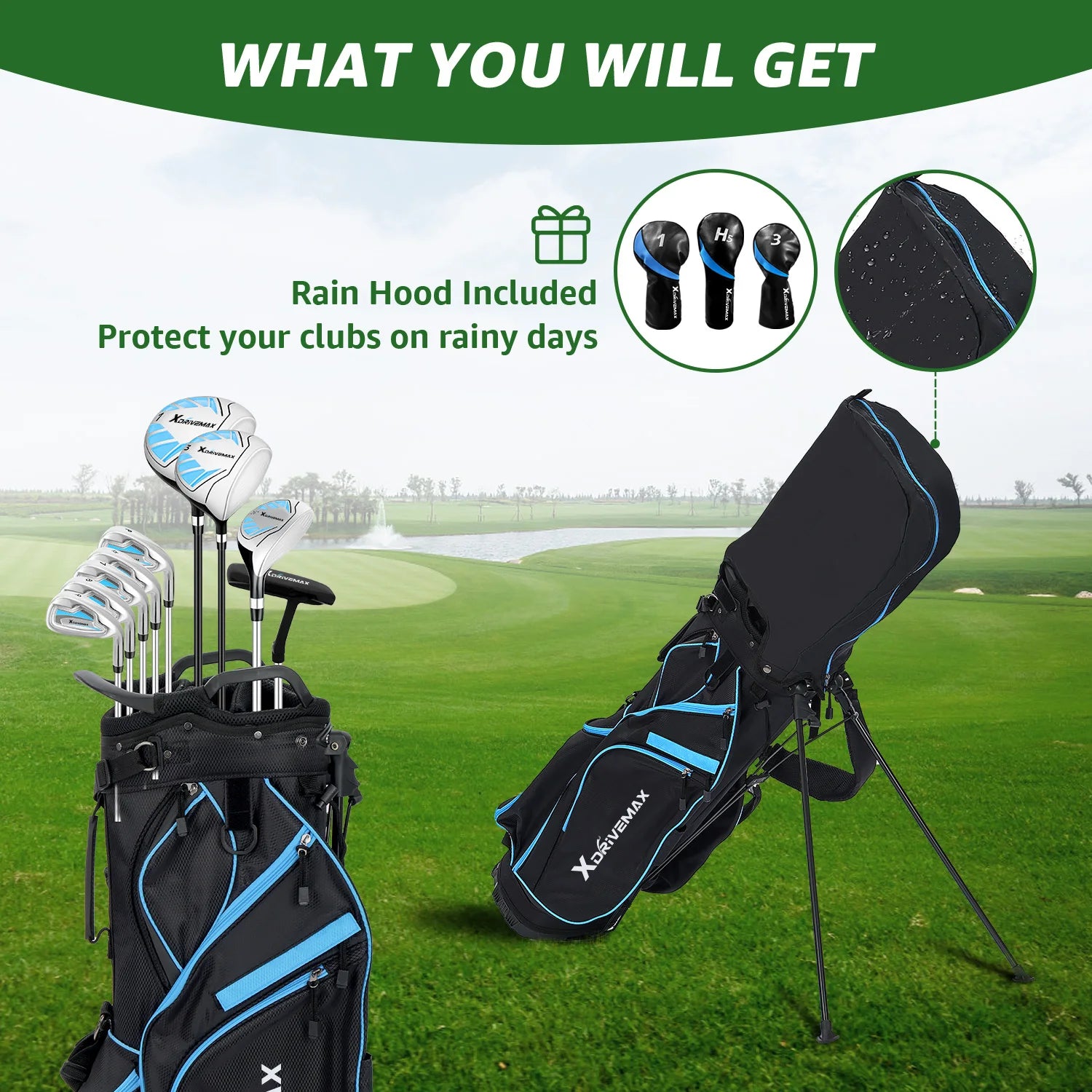 10 Piece Men Or Women  Golf Clubs Set Right Hand  Includes Stand Bag