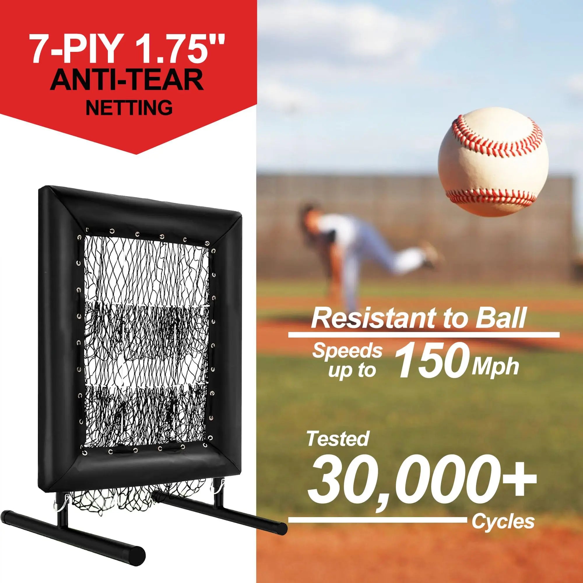 Adjustable Pitching Net,9 Holes Rebound Practice Net with Strike Zone