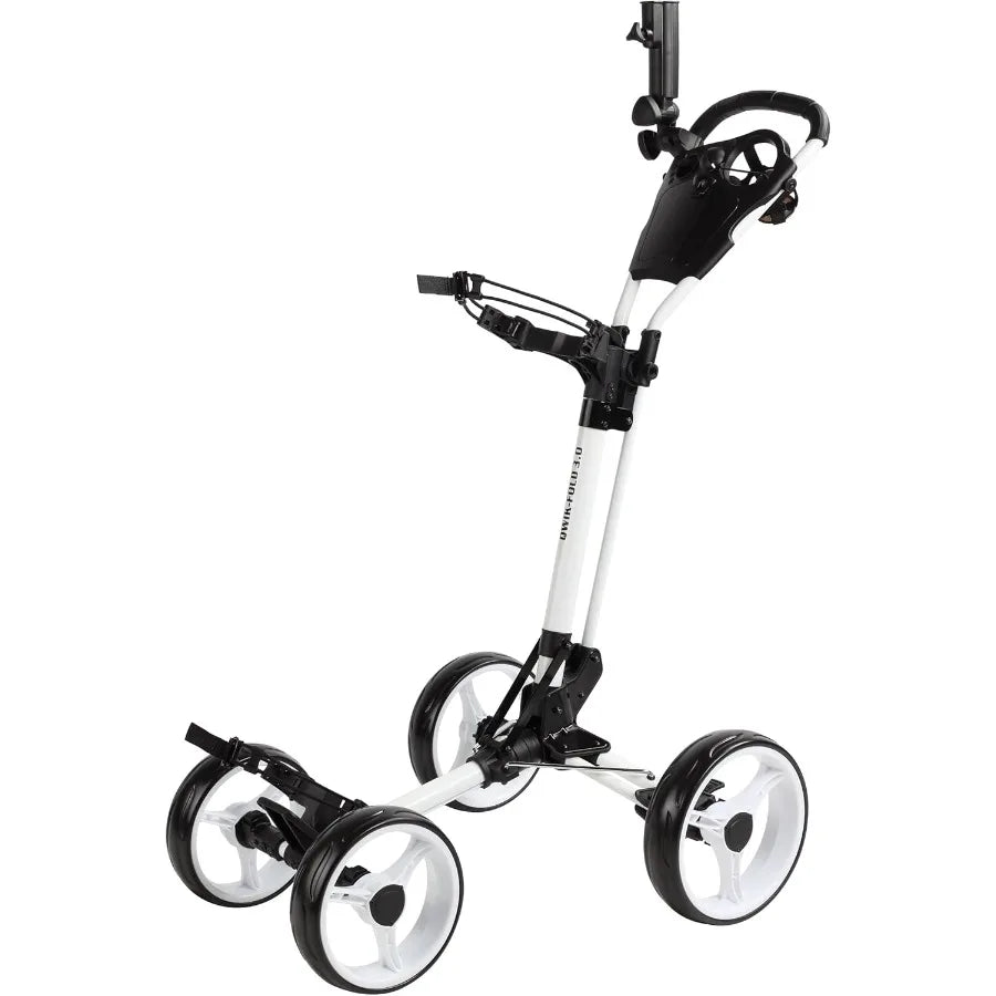 Folding Golf Push Cart 4 Wheel with Foot Brake