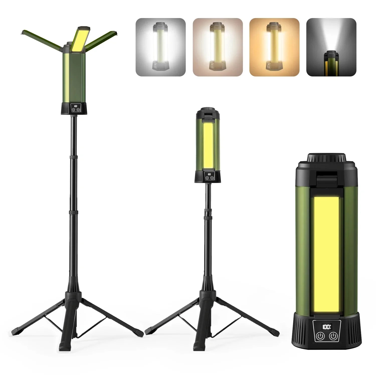 6000mAh Outdoor Camping light COB P50 Lamp Beads Telescopic Rotation Adjustable Dimmable