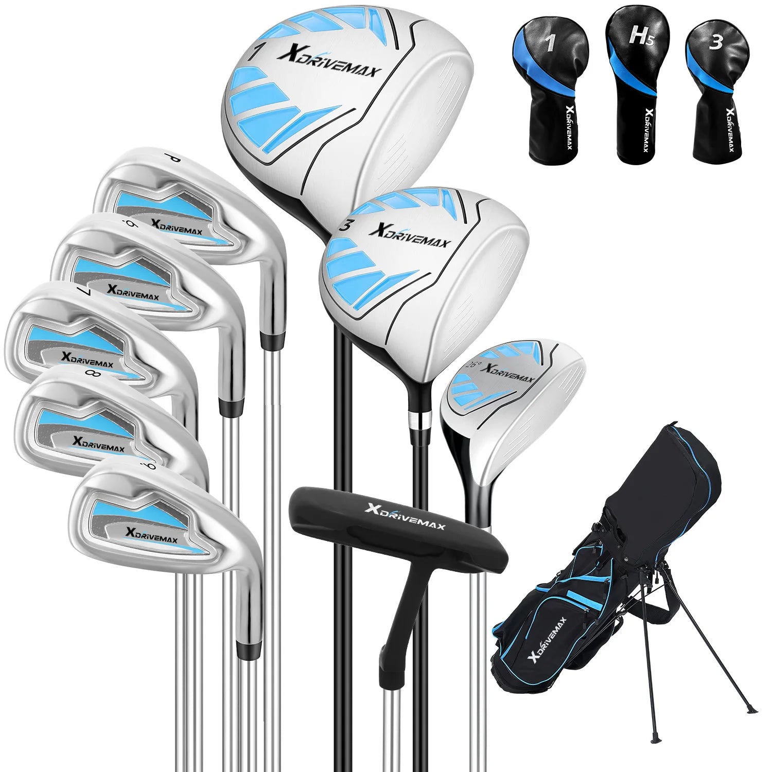 10 Piece Men Or Women  Golf Clubs Set Right Hand  Includes Stand Bag