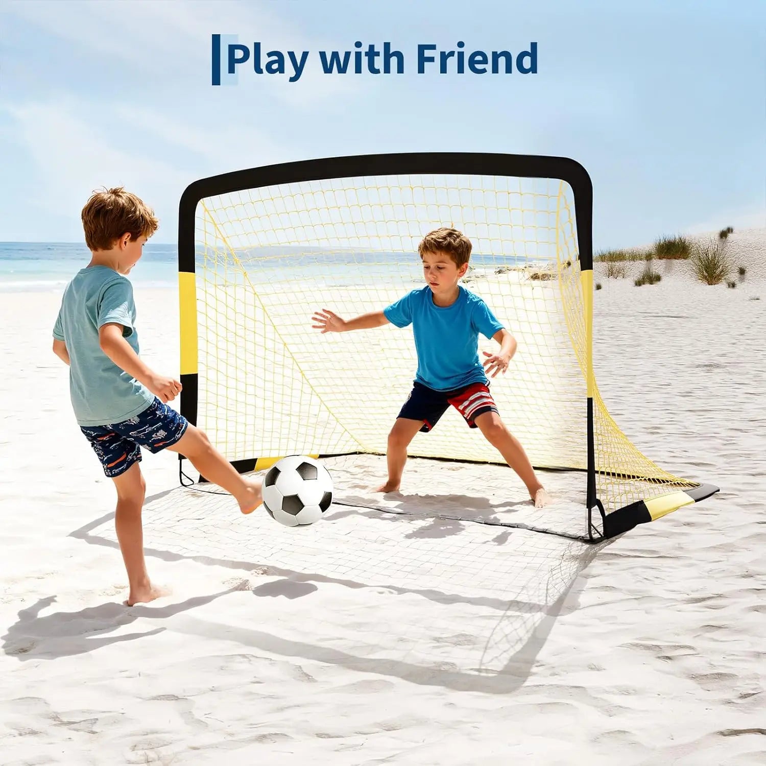 2 Pack Soccer Goals for Backyard,6x4 FT