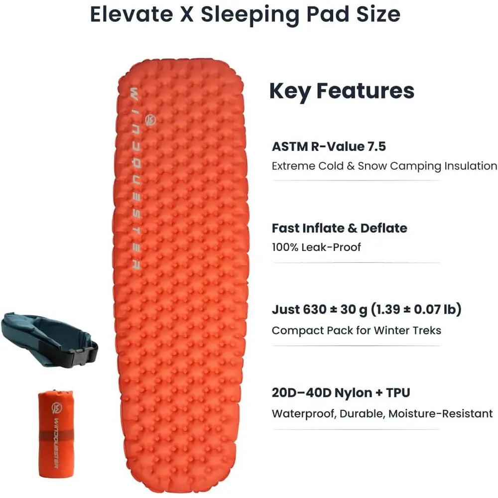 4-Season Lightweight Camping Mattress, ASR-Value 7.5, Durable Waterproof Nylon