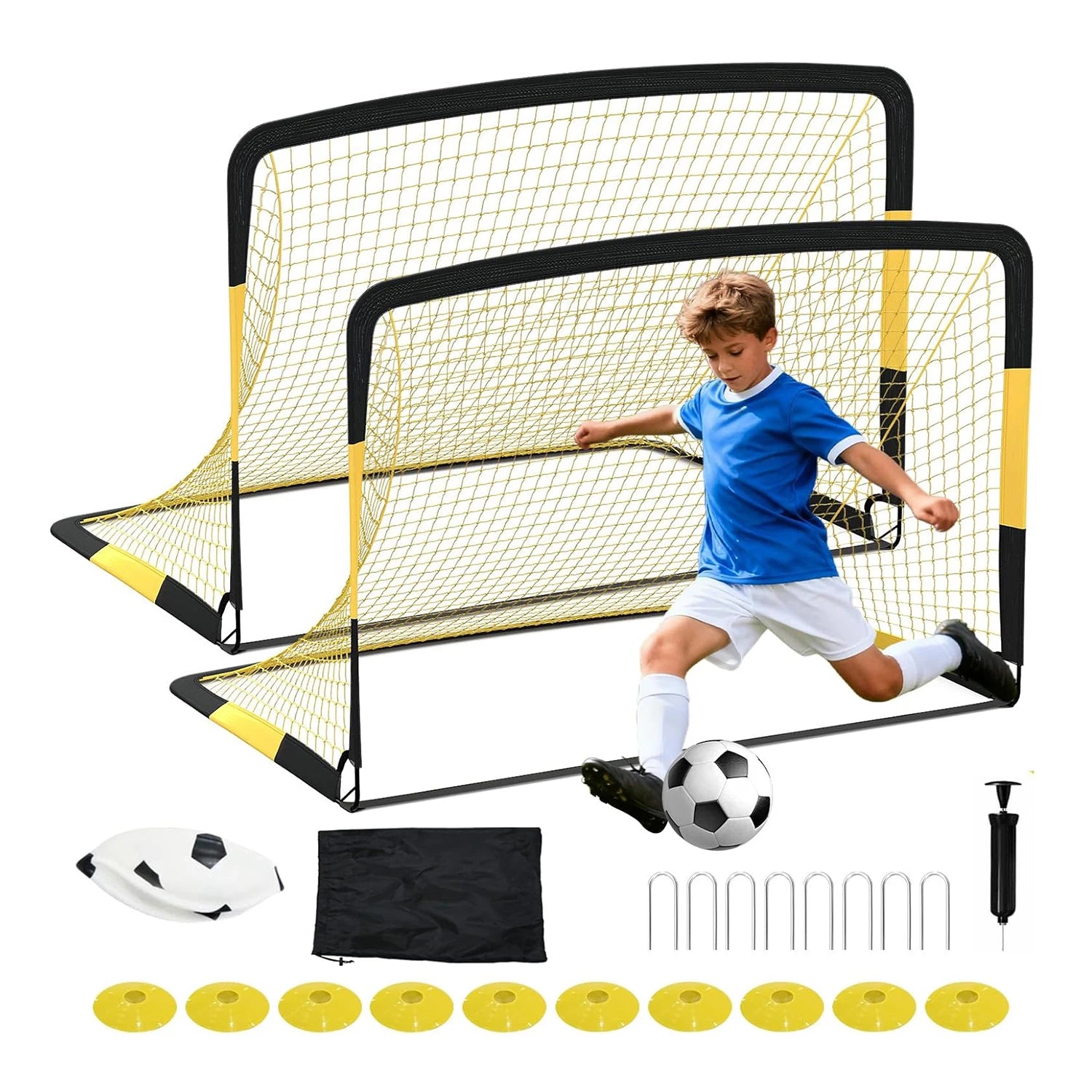 2 Pack Soccer Goals for Backyard,6x4 FT