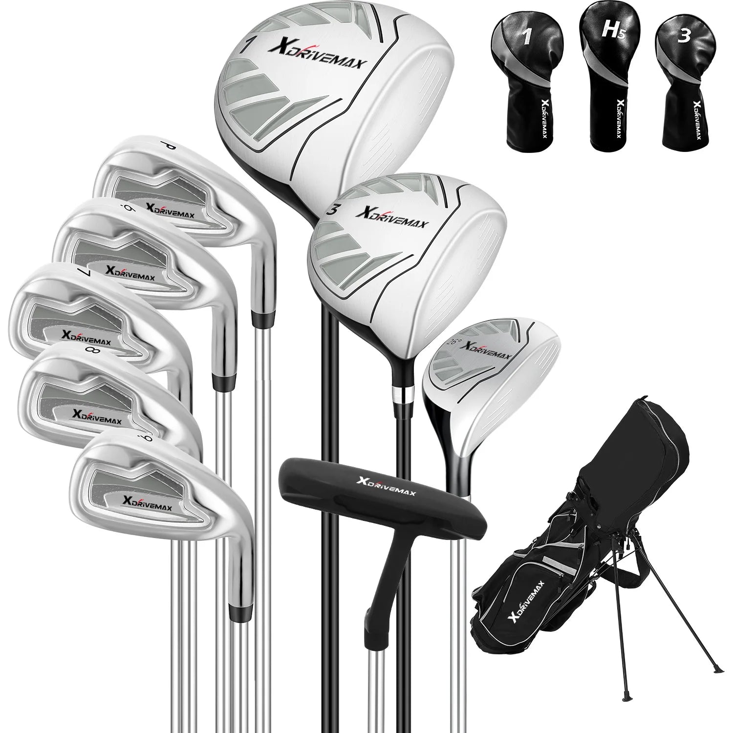 10 Piece Men Or Women  Golf Clubs Set Right Hand  Includes Stand Bag